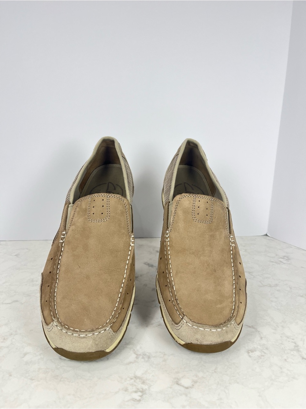Clarks Men's Tan Suede Slip-On Loafers